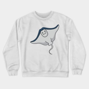 Happy stingray fish cartoon illustration Crewneck Sweatshirt